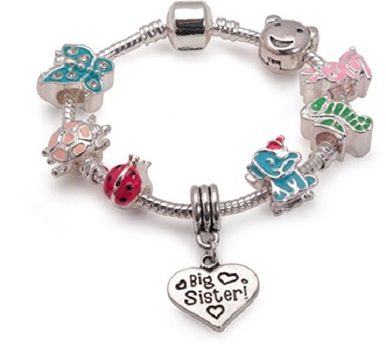 Big Sister Animal Magic Silver Plated Charm Bracelet Gift by Liberty Charms