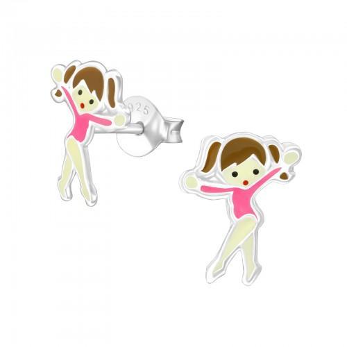 Children's Sterling Silver Ballet Dancer Stud Earrings by Liberty Charms