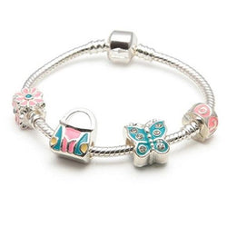 Butterfly Heaven Silver Plated Charm Bracelet For Girls by Liberty Charms