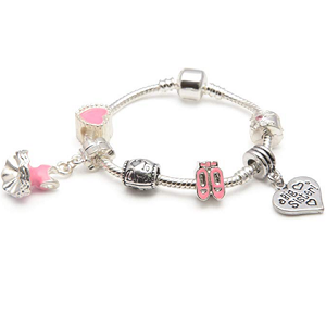 Big Sister 'Love To Dance' Silver Plated Charm Bracelet Gift by Liberty Charms