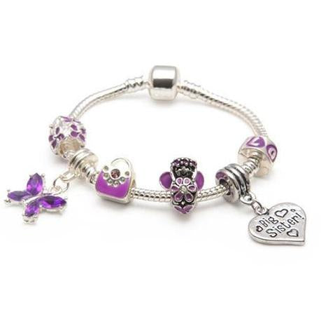 Big Sister Purple Fairy Dream Silver Plated Charm Bracelet Gift by Liberty Charms