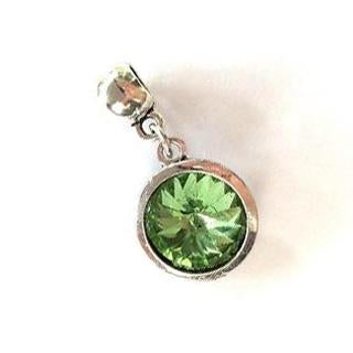 August Birthstone Peridot Colored Crystal Drop Charm by Liberty Charms