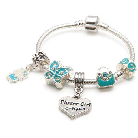 blue butterfly flower girl bracelet are great flower girl gifts