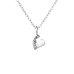 Children's Sterling Silver Daughter Heart Pendant Necklace by Liberty Charms