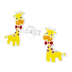 Children's Sterling Silver Giraffe Stud Earrings by Liberty Charms