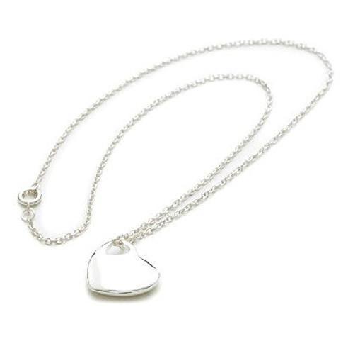 925 Sterling Silver Plated 'Heart In Heart' Charm Necklace by Liberty Charms