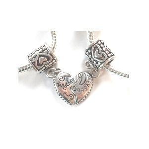 Children's Daughter 'Half Heart Pink Sparkle' Silver Plated Charm Bracelet by Liberty Charms