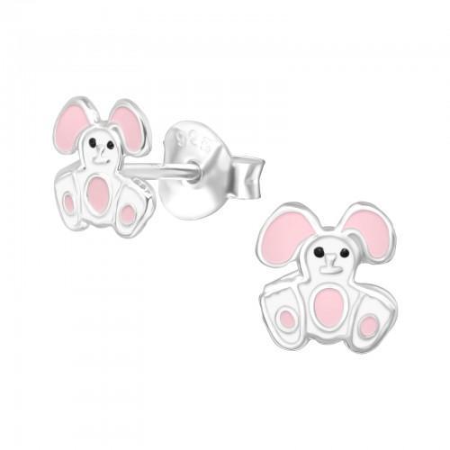 Children's Sterling Silver 'Floppy Eared Easter Bunny' Stud Earrings by Liberty Charms