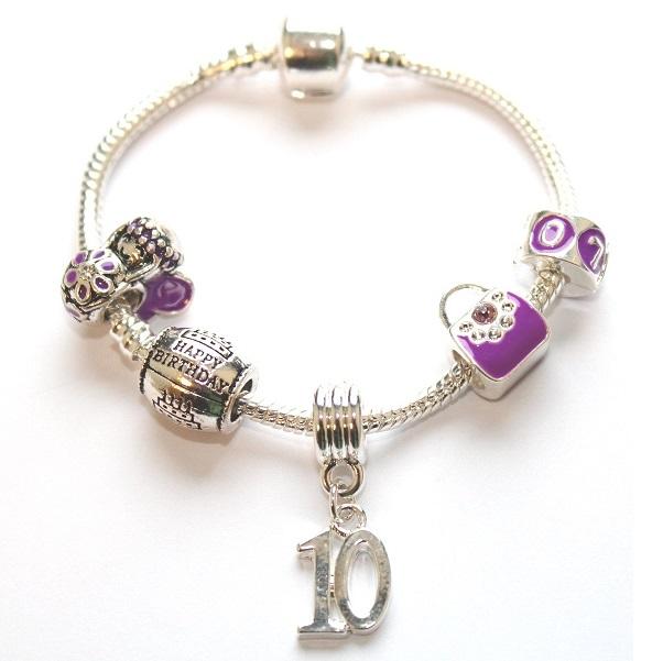 kid bracelet for 10 year old girls. gifts for 10 yr old girl birthday. Purple bracelet