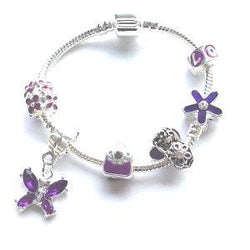 Silver Plated Purple Fairy Dream Charm Bracelet