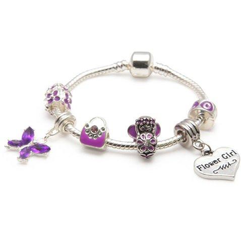 Purple Butterfly Flower Girl Bracelet For Great Flower Girl Gifts