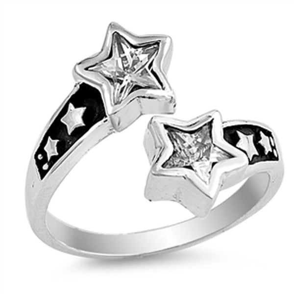 Stardust , Shooting Star Silver and Crystals Ring-[stardust]