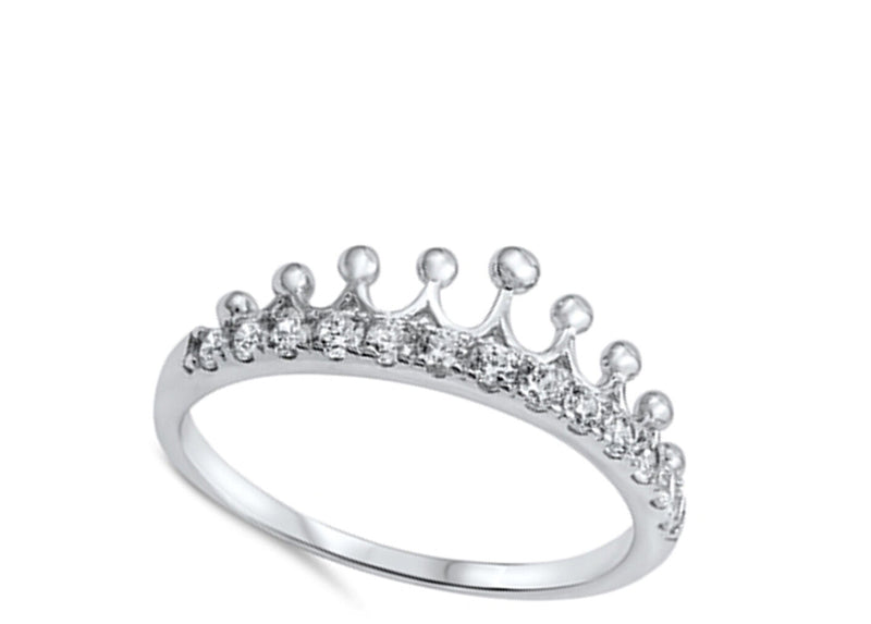 The Crown Silver & CZ Princesses Sterling Silver Ring-[stardust]