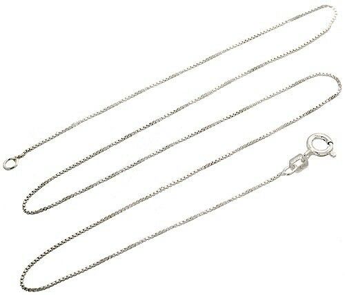 Sterling Silver .8mm Solid Box Chain Necklace-[stardust]