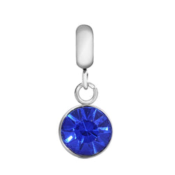 Children's 'September Birthstone' Sapphire Coloured Crystal Drop Charm by Liberty Charms