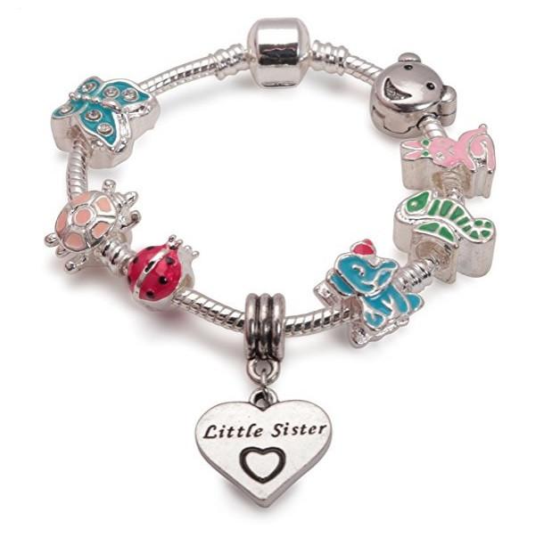 Children's Little Sister 'Animal Magic' Silver Plated Charm Bead Bracelet by Liberty Charms
