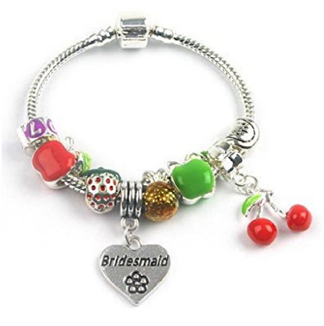 Children's Bridesmaid 'Tutti Frutti' Silver Plated Charm Bead Bracelet by Liberty Charms