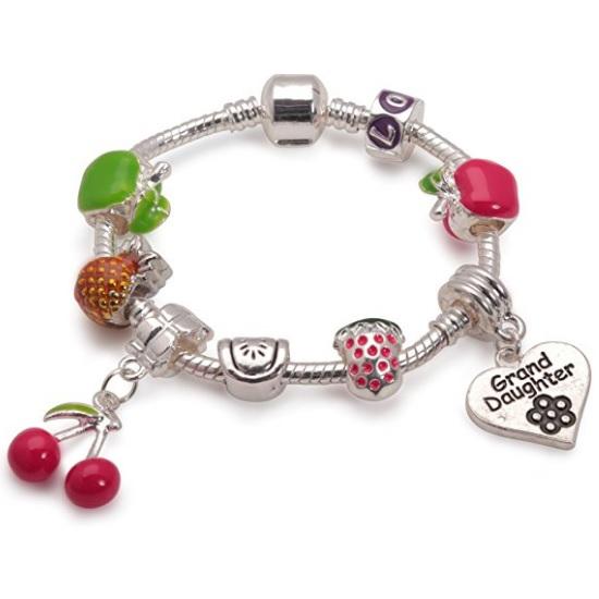 Children's Granddaughter 'Tutti Frutti' Silver Plated Charm Bead Bracelet by Liberty Charms