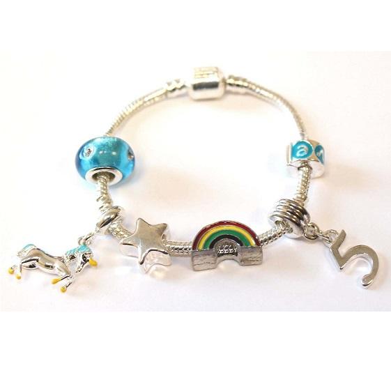 Unicorn bracelet for 5 year old girls. A gift for 5 year old girl