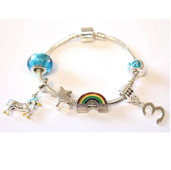 Unicorn bracelet for 3 year old girls. A gift for 3 year old girl