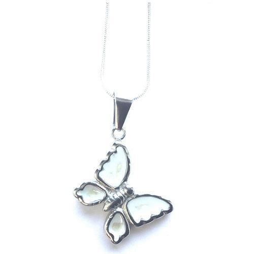 Children's Silver Plated Necklace With White Butterfly Pendant by Liberty Charms